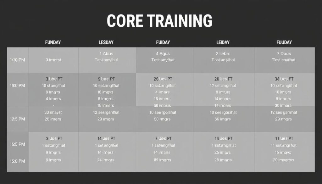 Contoh jadwal latihan core yang seimbang untuk seminggu Contoh jadwal latihan core yang seimbang untuk seminggu