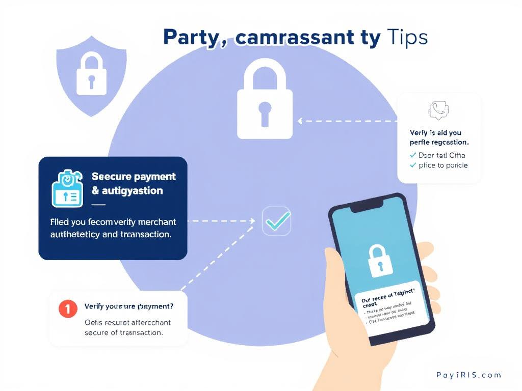 Ilustrasi tips keamanan QRIS untuk pembayaran tagihan aman dengan elemen visual keamanan Ilustrasi tips keamanan QRIS untuk pembayaran tagihan aman dengan elemen visual keamanan