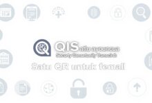 Logo QRIS dengan tagline 'Satu QR untuk Semua' menunjukkan sistem pembayaran tagihan aman