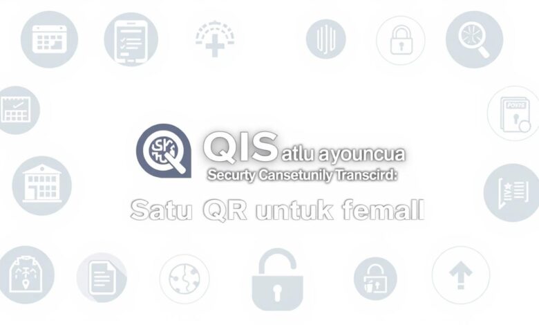 Logo QRIS dengan tagline 'Satu QR untuk Semua' menunjukkan sistem pembayaran tagihan aman