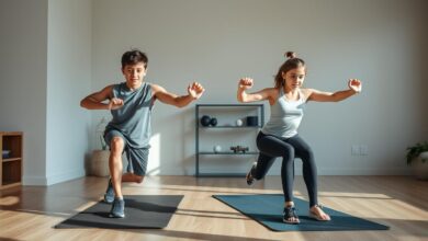 Remaja melakukan latihan HIIT dengan aman di rumah