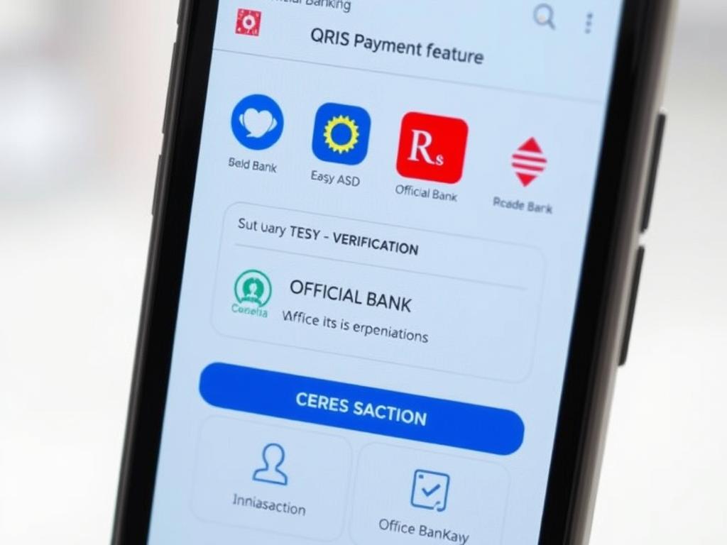Tampilan aplikasi resmi dengan fitur QRIS untuk pembayaran tagihan aman Tampilan aplikasi resmi dengan fitur QRIS untuk pembayaran tagihan aman