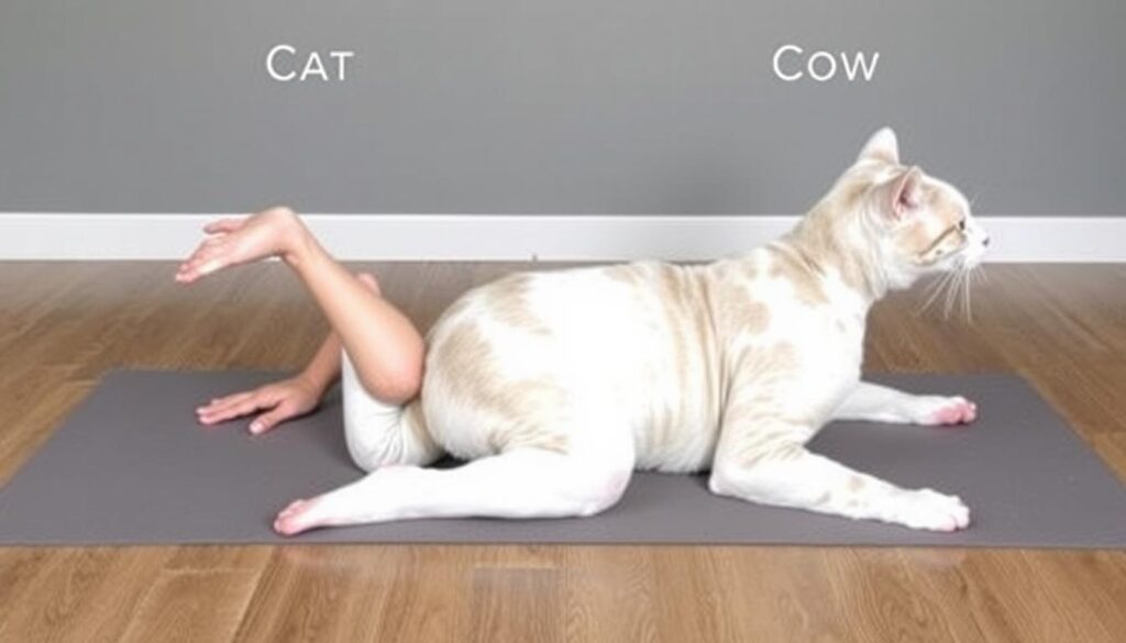 Teknik latihan core Cat-Cow Stretch untuk fleksibilitas punggung Teknik latihan core Cat-Cow Stretch untuk fleksibilitas punggung